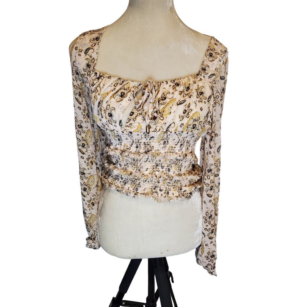 Free People Crop Pink Paisley Medium